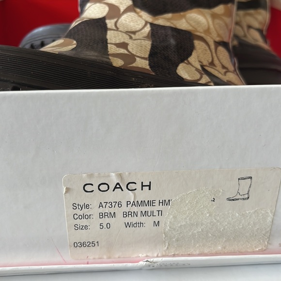 Coach Rain Boots. Size 5. - Picture 4 of 7